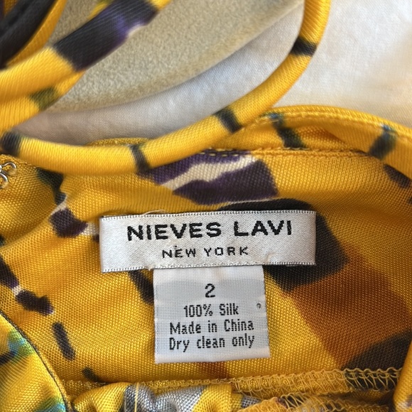 Nieves Lavi Yellow Multi Halter Dress - Picture 4 of 5